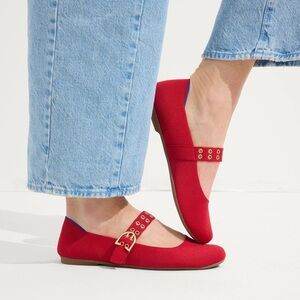 BNWT Rothy’s Cherry Red The Ballet Mary Jane Flats